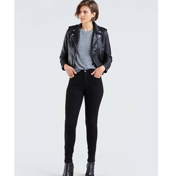 levi's black high waisted skinny jeans